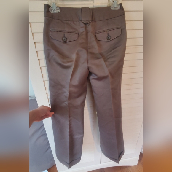 Banana Republic Martin Fit 00P Wide Leg Slacks mushroom color - Picture 4 of 12